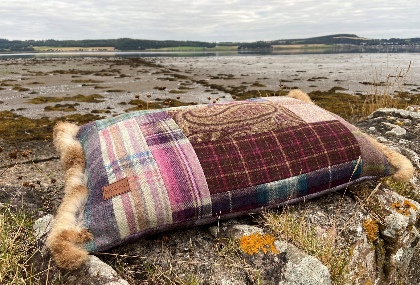 Handmade Scottish cushion cover from Baigali Designs 