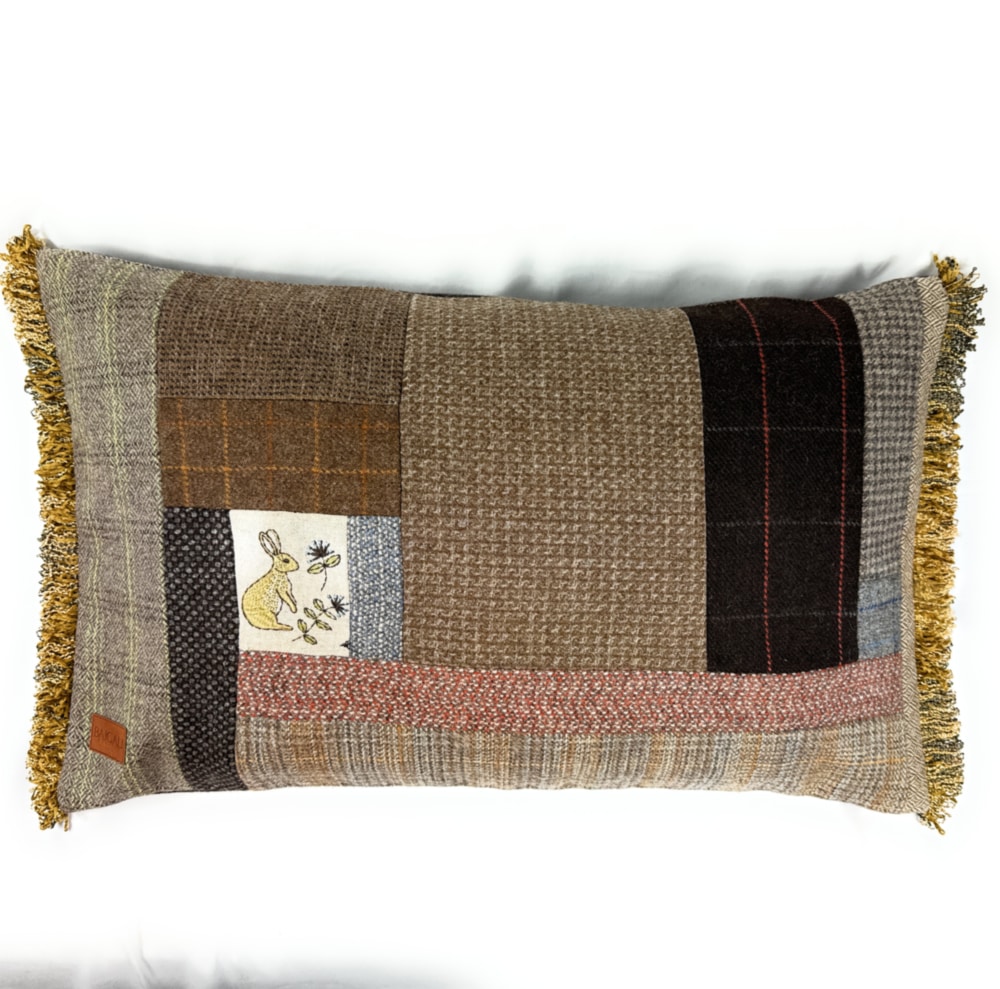 Tassel Cushion with rabbit motif