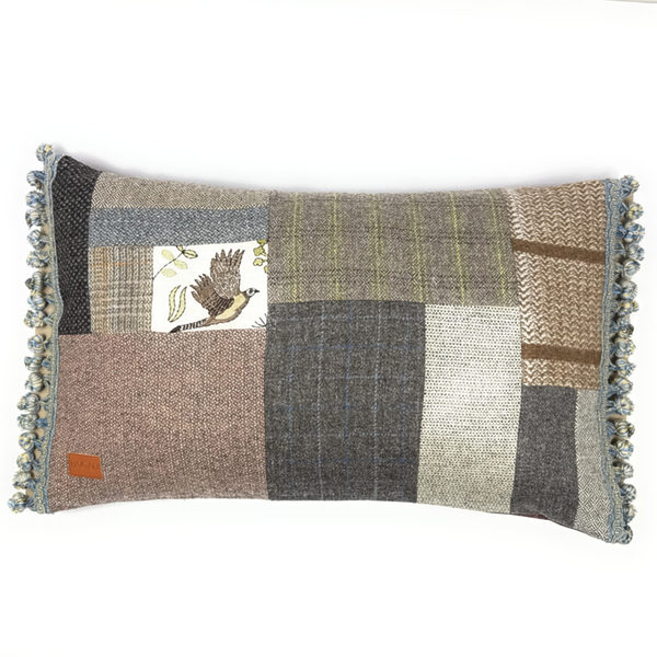 Scottish wool cushion with pheasant