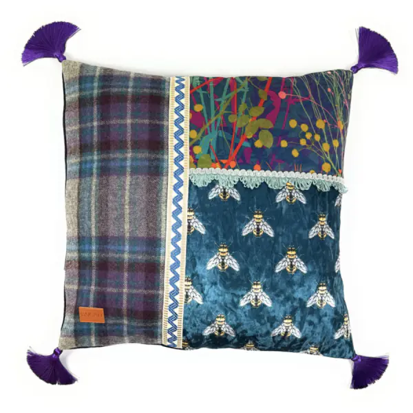 Scottish cushion with bees