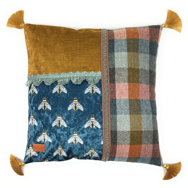 Scottish cushion with bees