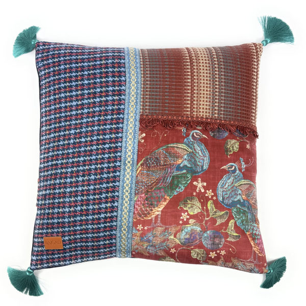 Scottish cushion with peacock