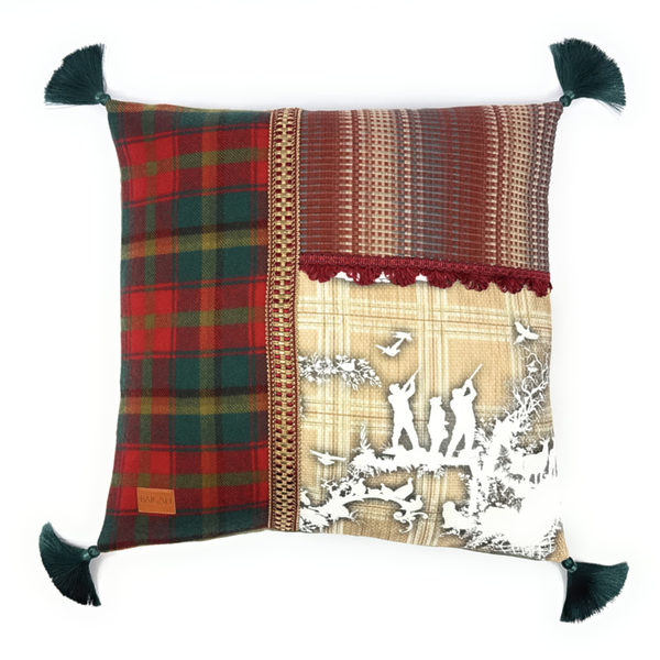 Scottish cushion with hunting scene